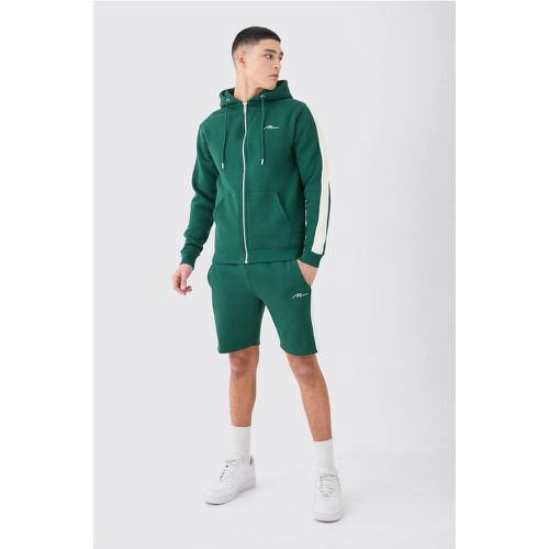 Survêtement zippé avec short - MAN - M - Boohooman - Modalova