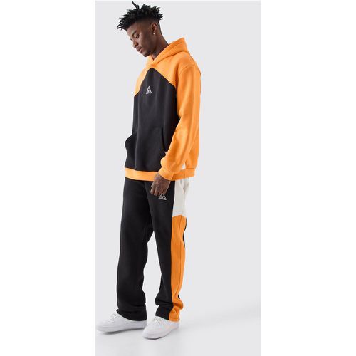 Oversized Branded Colour Block Relaxed Fit Hooded Tracksuit - Boohooman - Modalova