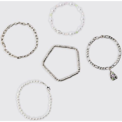 Lot de 5 bracelets en perle - ONE SIZE - Boohooman - Modalova