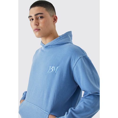 Sweat à capuche oversize délavé à broderie homme - L - Boohooman - Modalova