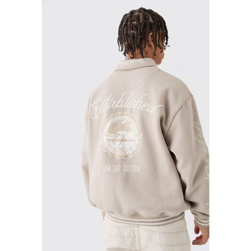 Bomber oversize en jersey brodé homme - XL - Boohooman - Modalova