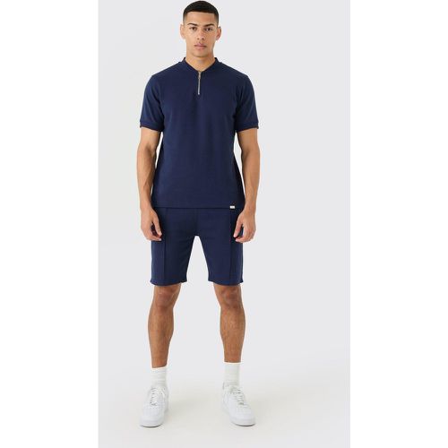 Slim Polo & Short Interlock Set - Boohooman - Modalova