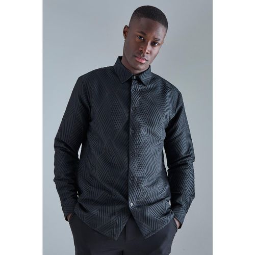 Chemise texturée à manches longues - S - Boohooman - Modalova