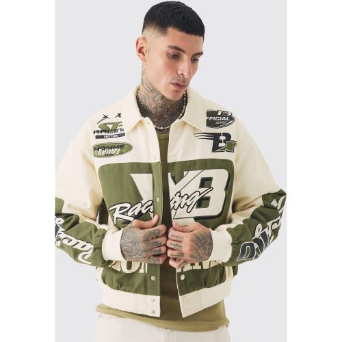 Tall - Bomber oversize à imprimé moto - 2XL - Boohooman - Modalova