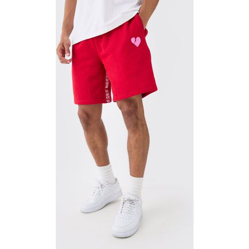 Short large à imprimé cœur - M - Boohooman - Modalova