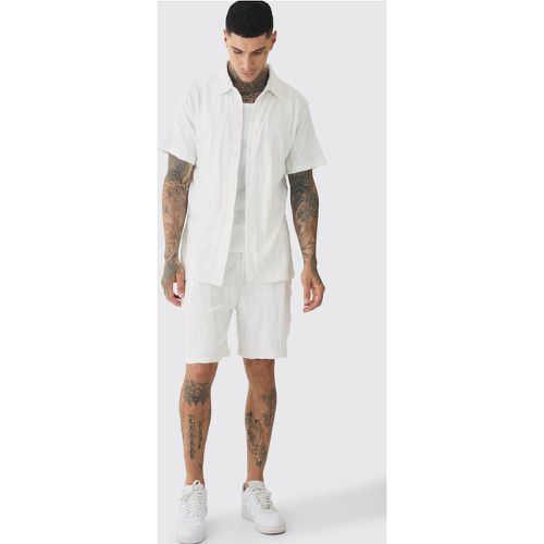 Tall - Ensemble en tissu éponge avec chemise et short - S - Boohooman - Modalova