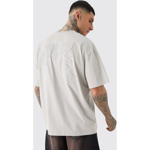 Tall - T-shirt oversize à col V et écussons - S - Boohooman - Modalova