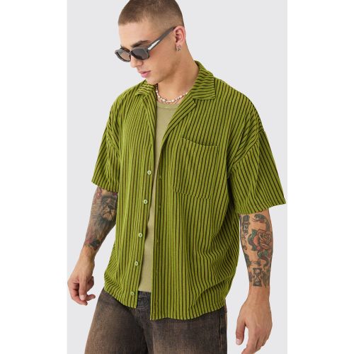 Chemise oversize bicolore en tissu éponge - S - Boohooman - Modalova