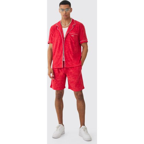 Ensemble en tissu éponge avec chemise et short - L - Boohooman - Modalova