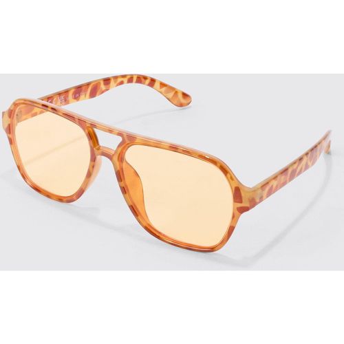 Lunettes de soleil aviateur écaille de tortue - ONE SIZE - Boohooman - Modalova