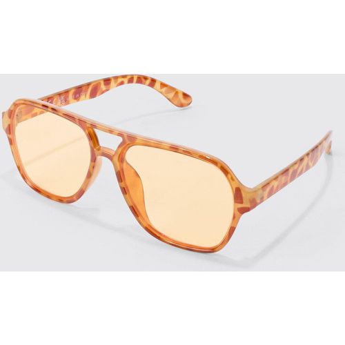 Tortoise Aviator Sunglasses In Brown - Boohooman - Modalova