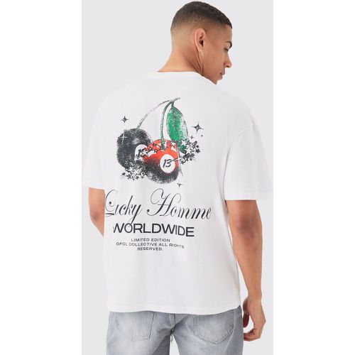 T-shirt oversize imprimé Lucky - S - Boohooman - Modalova