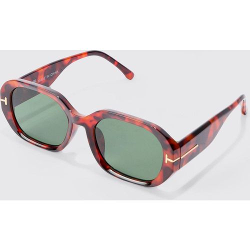 Lunettes de soleil hexagonales écaille de tortue - ONE SIZE - Boohooman - Modalova