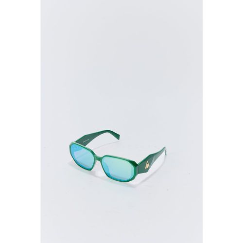 Bm Rectangular Plastic Sunglasses In Green - Boohooman - Modalova