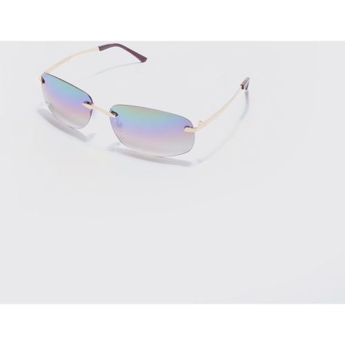 Square Lens Frameless Sunglasses In Multi - Boohooman - Modalova