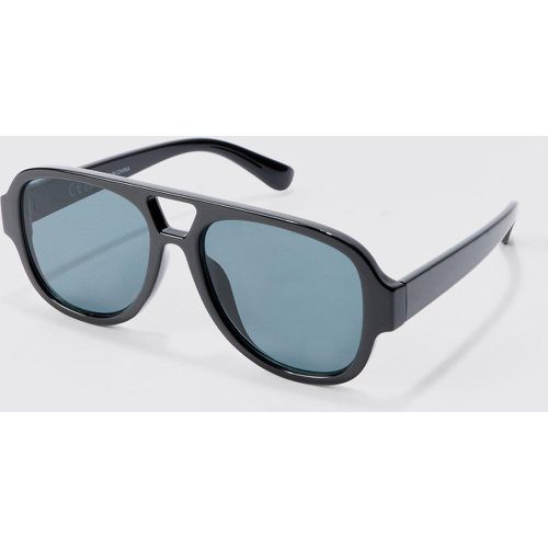 Chunky Plastic Aviator Sunglasses In Black - Boohooman - Modalova