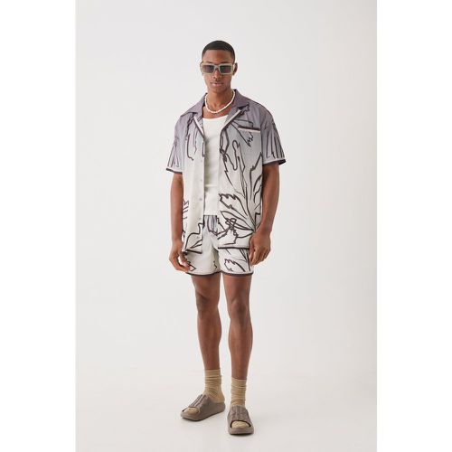 Ensemble satiné avec chemise oversize et short - S - Boohooman - Modalova