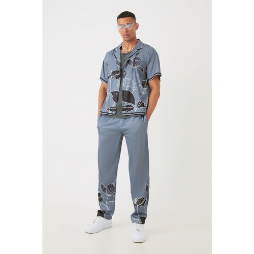 Ensemble satiné avec chemise oversize et pantalon - S - Boohooman - Modalova