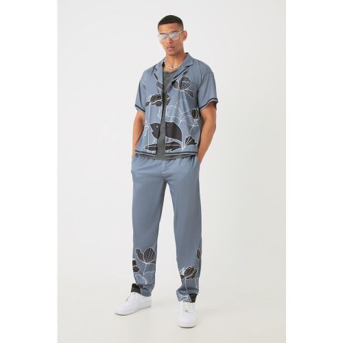 Ensemble satiné avec chemise oversize et pantalon - XL - Boohooman - Modalova
