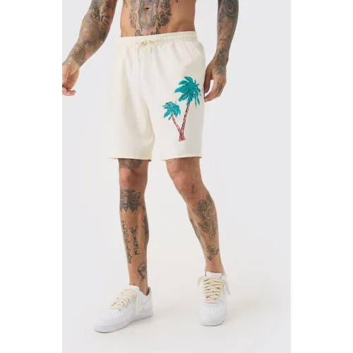 Tall - Short de bain à imprimé palmier - L - Boohooman - Modalova