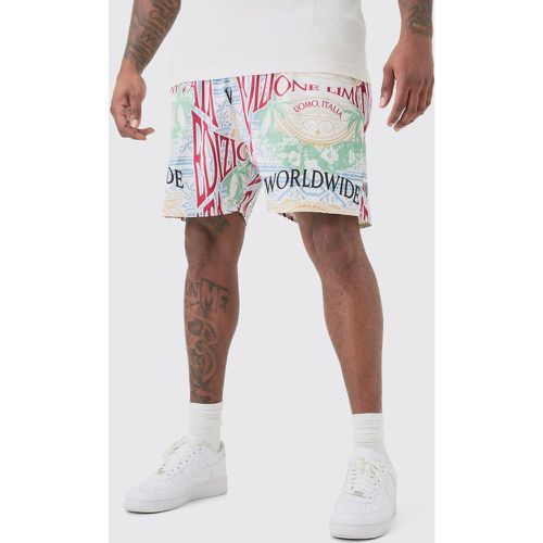 Grande taille - Short de bain à imprimé tapisserie - XXXXL - Boohooman - Modalova