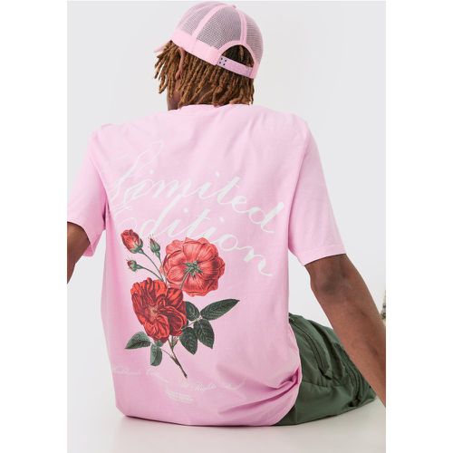 Tall Lmtd Edition Floral Graphic T-shirt In Pink - Boohooman - Modalova