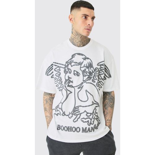 Tall Renaissance Flock Graphic T-shirt In White - Boohooman - Modalova
