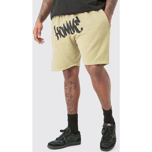 Grande taille - Short large surteint à imprimé graffiti - XXXL - Boohooman - Modalova