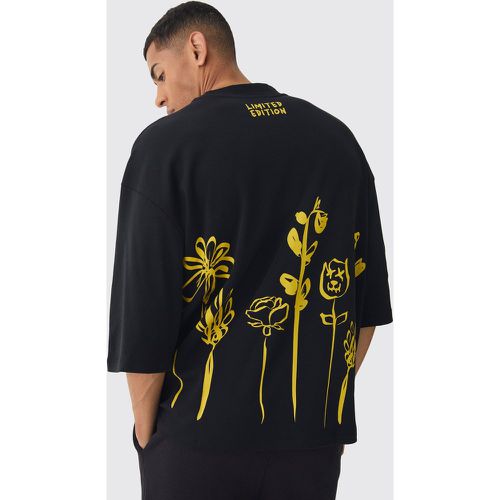 T-shirt oversize fleuri à col montant - S - Boohooman - Modalova