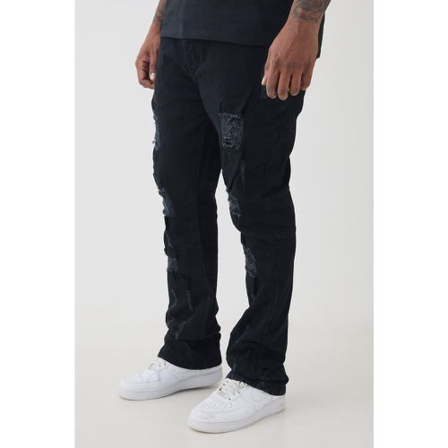 Grande taille - Jean flare skinny déchiré - 38 - Boohooman - Modalova