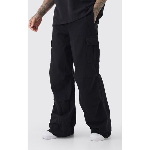 Tall Extreme Baggy Fit Cargo Trousers In Black - Boohooman - Modalova