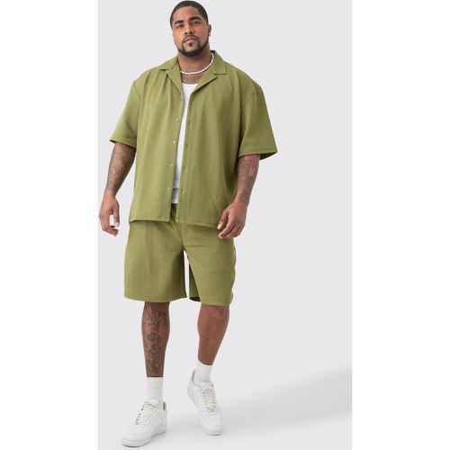 Grande taille - Ensemble avec chemise à chevrons et short homme - XXL - Boohooman - Modalova