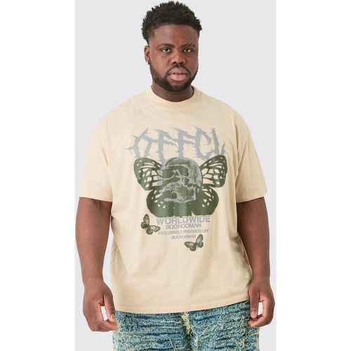 Grande taille - T-shirt imprimé crâne et papillon - XXL - Boohooman - Modalova