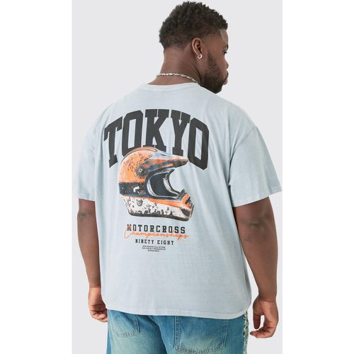 Plus Tokyo Moto Graphic Oversized T-shirt - - XXXL - Boohooman - Modalova