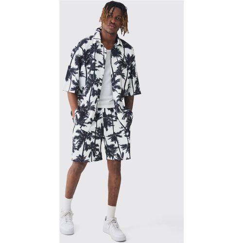 Tall - Ensemble à imprimé palmier avec Chemise oversize à manches courtes et short homme - M - Boohooman - Modalova