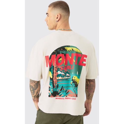 Oversized Boxy Monte Carlo Print Wash T-shirt - Boohooman - Modalova