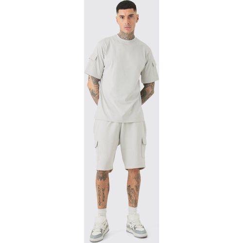 Tall - Ensemble utilitaire avec t-shirt et short cargo - S - Boohooman - Modalova