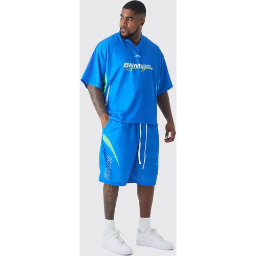 Grande taille - Ensemble oversize à col V en mesh - XXXXL - Boohooman - Modalova