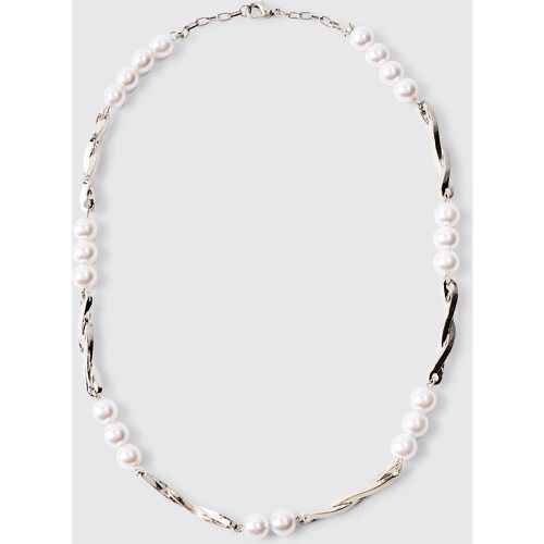 Collier é à perles et métal - ONE SIZE - Boohooman - Modalova