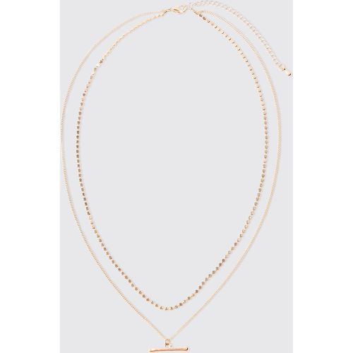 Collier doré à double chaîne - ONE SIZE - Boohooman - Modalova