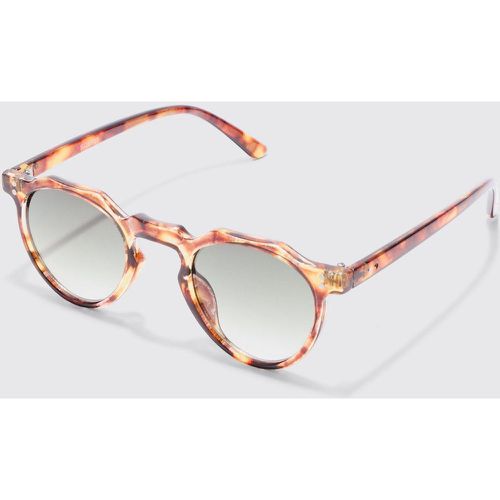 Lunettes de soleil rétro rondes à imprimé écaille de tortue - ONE SIZE - Boohooman - Modalova