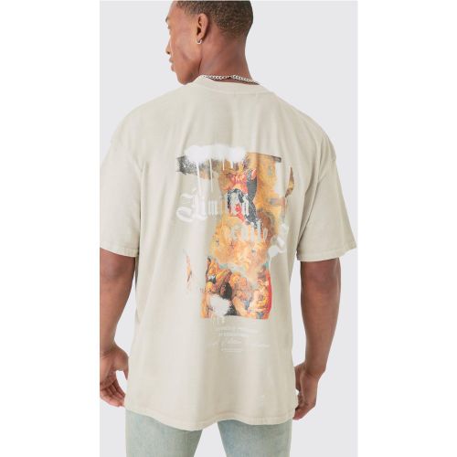 T-shirt oversize délavé imprimé Renaissance - XS - Boohooman - Modalova