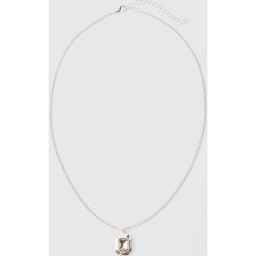 Collier en chaîne à pendentif pierre fantaisie - ONE SIZE - Boohooman - Modalova