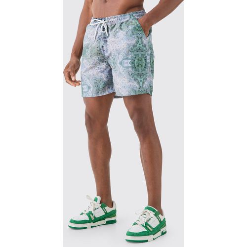 Short de bain mi-long à imprimé camouflage - XS - Boohooman - Modalova