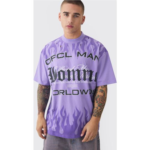 T-shirt oversize déchiré - Offcl - L - Boohooman - Modalova