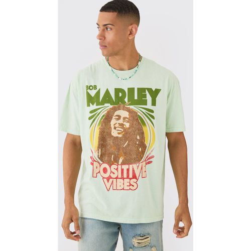 T-shirt oversize délavé à imprimé Bob Marley - M - Boohooman - Modalova