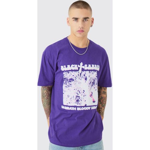 T-shirt oversize délavé à imprimé Black Sabbath - S - Boohooman - Modalova