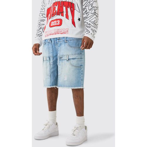 Tall - Short en jean à taille large - 32 - Boohooman - Modalova