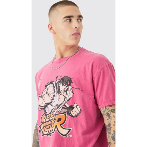 T-shirt oversize délavé à imprimé Street Fighter - S - Boohooman - Modalova