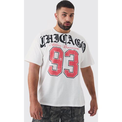 Grande taille - T-shirt universitaire à slogan Chicago - XXXXL - Boohooman - Modalova